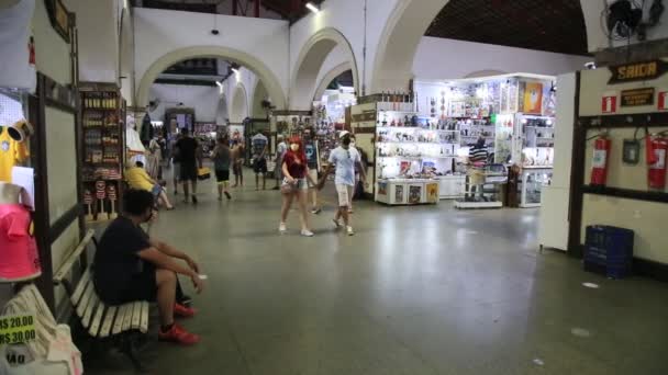 Salvador Bahia Brasile Dicembre 2020 Movimento Dei Turisti Mercado Medolo — Video Stock