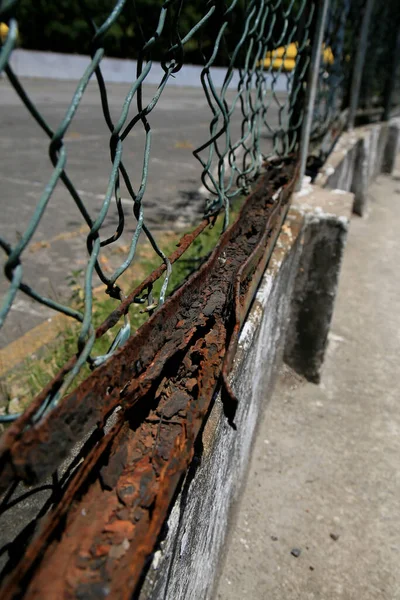 Salvador Bahia Brazil December 2020 Rust Seen Protection Grid Detran — стоковое фото