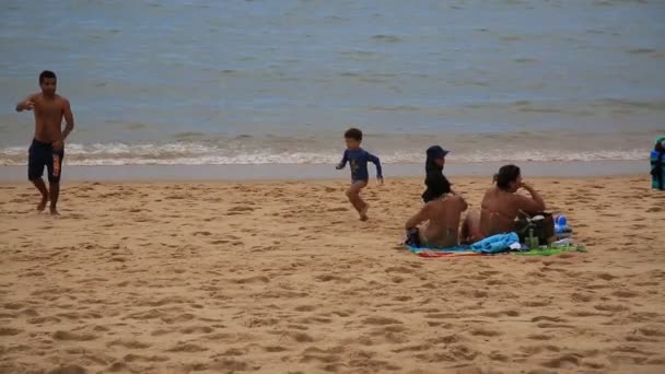 Salvador Bahia Brazil January 2021 People Seen Sand Boa Viagem — Stock Video