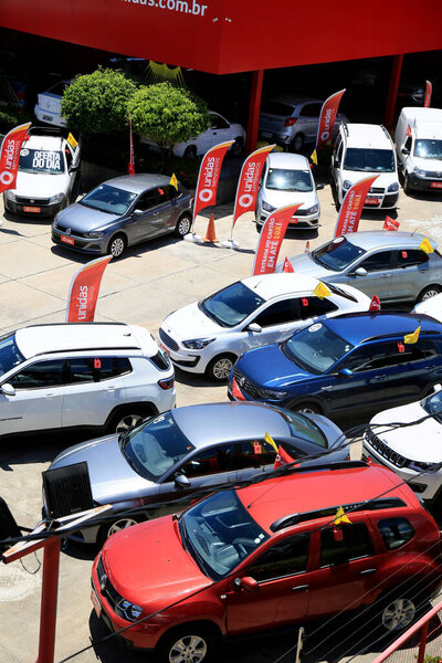 salvador, bahia, brazil - December 30, 2020: vehicles are seen in a used store in the city of Salvador.