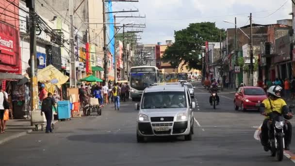 Salvador Bahia Brazil Januari 2021 Fordonstrafik Stadsdelen Calcada Staden Salvador — Stockvideo