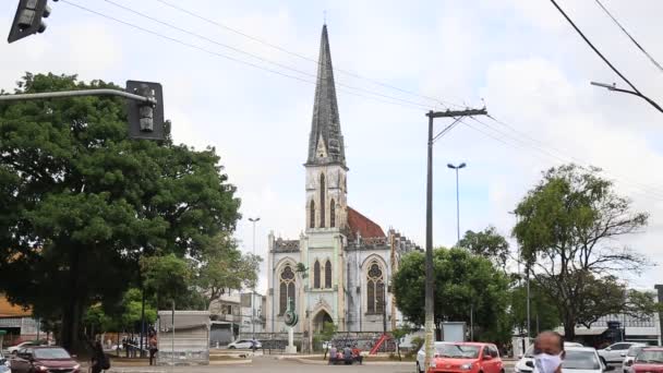 Salvador Bahia Brasil Janeiro 2021 Fachada Igreja Nossa Senhora Dos — Vídeo de Stock