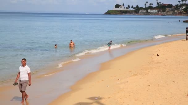 Salvador Bahia Brazil Januari 2021 Utsikt Över Stranden Canta Galo — Stockvideo