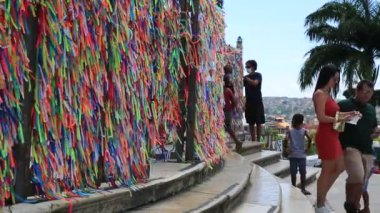 Salvador, Bahia, Brezilya 4 Ocak 2021: Salvador 'daki Sinyor do Bonfim Kilisesi manzarası.