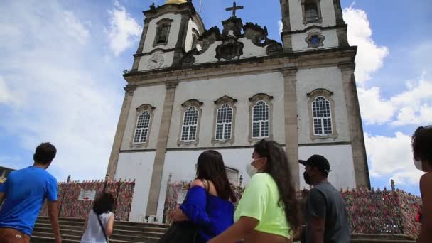 Salvador Bahia Braziliaans Januari 2021 Uitzicht Senhor Bonfim Kerk Salvador — Stockvideo