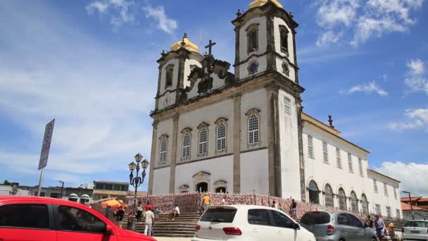 Salvador Bahia Brazylijski Styczeń 2021 Widok Kościół Senhor Bonfim Mieście — Wideo stockowe