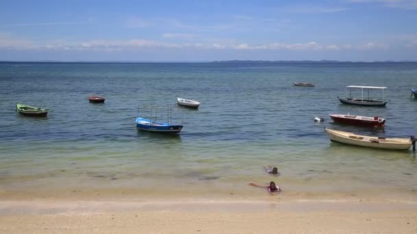 Salvador Bahia Brazylijski Styczeń 2021 Widok Plażę Ribeira Regionie Półwyspu — Wideo stockowe