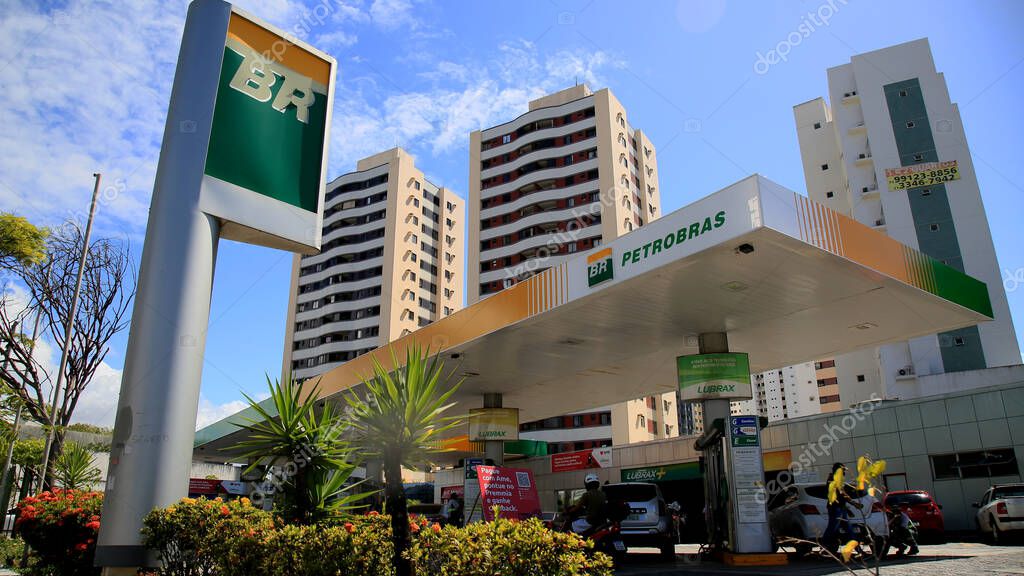 Salvador, bahia, brazil - january 6, 2021: view of Petrobras' gas station in the neighborhood of Stiep, in the city of Salvador.