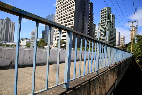 Salvador Bahia Brasil Janeiro 2021 Corrimão Visto Uma Ponte Transistora — Fotografia de Stock