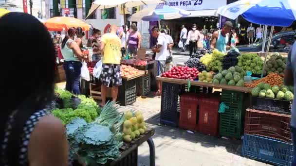 Salvador Bahia Brazil Januari 2021 Människor Ses Bära Masker För — Stockvideo