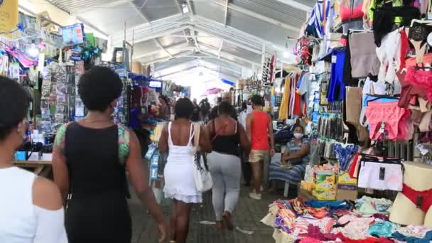 Salvador Bahia Brasil Enero 2021 Gente Usando Máscaras Para Protegerse — Vídeos de Stock