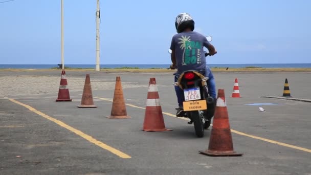 Salvador Bahia Brazília 2021 Január Motorkerékpár Tanfolyam Ideje Alatt Salvador — Stock videók