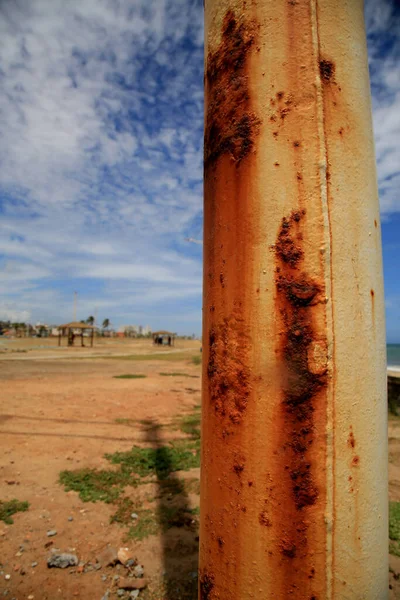 Salvador Bahia Brasile Gennaio 2021 Ruggine Vista Palo Nella Città — Foto Stock