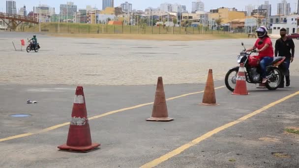 Salvador Bahia Brasil Enero 2021 Estudiante Autoescuela Visto Durante Período — Vídeo de stock