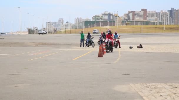 Salvador Bahia Brésil Janvier 2021 Étudiant École Conduite Est Pendant — Video