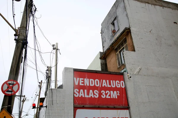 Salvador Bahia Brasil Janeiro 2021 Sinal Aluguel Visto Lado Prédio — Fotografia de Stock