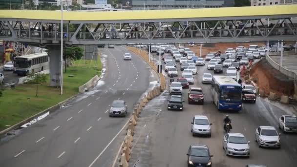 Salvador Bahia Brazílie Ledna 2021 Pohyb Vozidla Regionu Iguatemi Paralela — Stock video