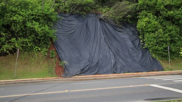 Salvador Bahia Brasil Enero 2021 Lienzo Negro Una Zona Montañosa — Vídeo de stock