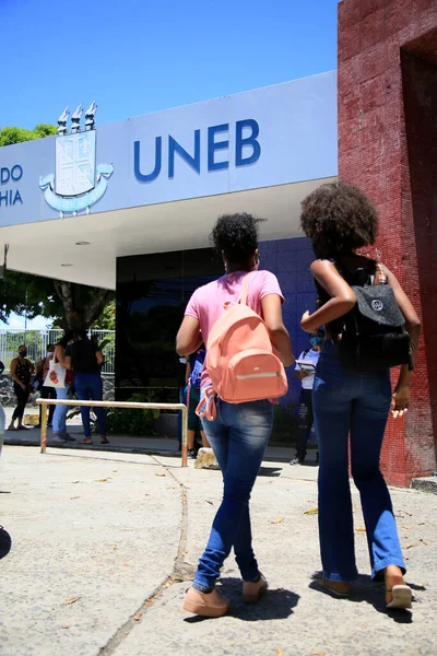 Salvador Bahia Brasil Janeiro 2021 Candidatos Exame Nacional Ensino Médio — Fotografia de Stock