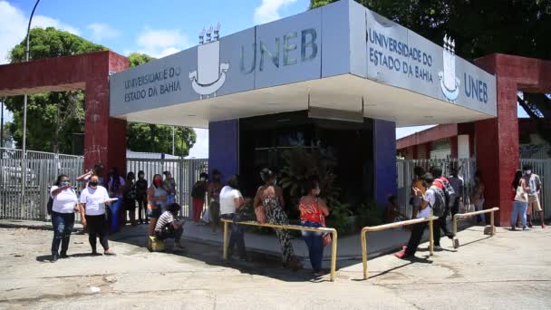 Salvador Bahia Brazil Styczeń 2021 Kandydaci Egzaminu Egzaminacyjnego Liceum Ogólnokształcącego — Wideo stockowe