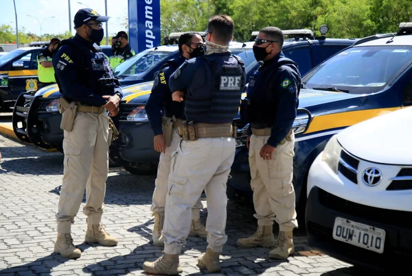 Salvador Bahia Brazilská Republika Ledna 2021 Agens Policia Rodoviaria Federal — Stock fotografie