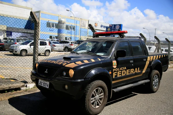 Salvador Bahia Brazílie Ledna 2021 Vozidlo Federální Policie Viděno Sídle — Stock fotografie