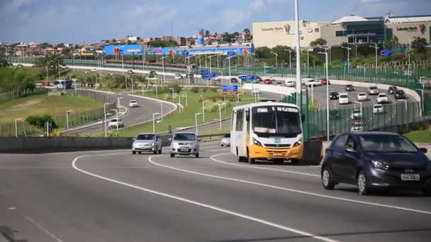 Salvador Bahia Brazil Januari 2021 Förflyttning Fordon Väg Nära Salvadors — Stockvideo