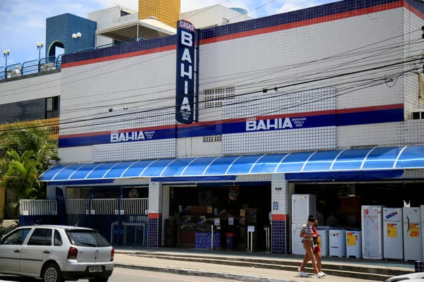 Salvador Bahia Braziliaans Januari 2021 Gevel Van Een Casas Bahia — Stockfoto