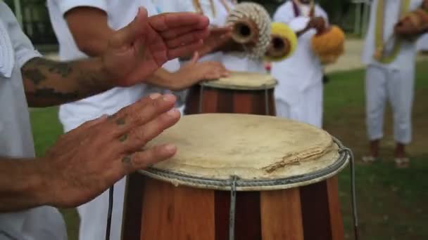 Salvador Bahia Brezilya Ocak 2021 Candomble Terreiro Üyeleri Ulusal Savaş — Stok video