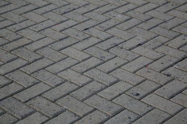 Salvador, Bahia, Brezilya - 22 Ocak 2021: Salvador 'un Barra bölgesinde beton tuğladan yapılmış sokak kaldırımı.