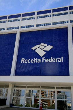 Salvador, Bahia, Brezilya - 25 Ocak 2021: Brezilya Federal Gelirler İdaresi merkezi, Salvador şehrinde.