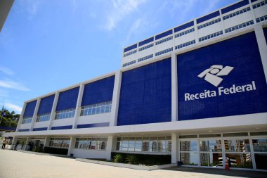 Salvador, Bahia, Brezilya - 25 Ocak 2021: Brezilya Federal Gelirler İdaresi merkezi, Salvador şehrinde.