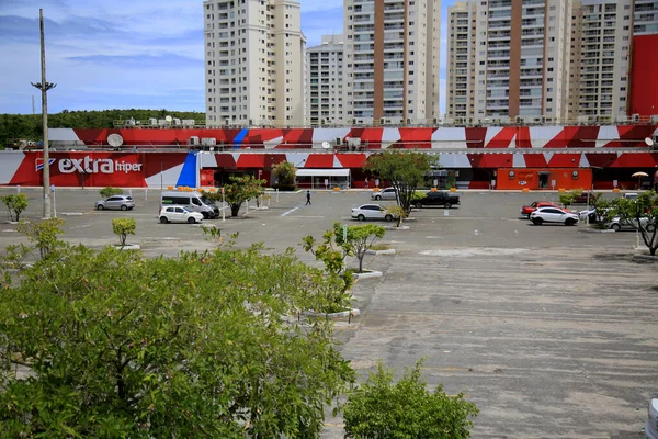 Salvador Bahia Brazil Janjanuary 2021 Facade Extra Supermarket Chain Store — стокове фото