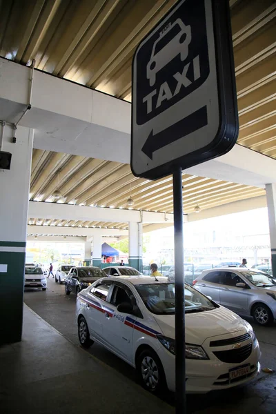 Salvador Bahia Brazil Januari 2021 Taxi Linje Vid Busstationen Staden — Stockfoto