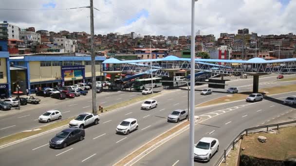 Salvador Bahia Brazília 2021 Február Járműforgalom Salvador Városában — Stock videók