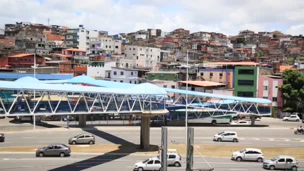 Salvador Bahia Brasil Fevereiro 2021 Circulação Veículos Trânsito Cidade Salvador — Vídeo de Stock