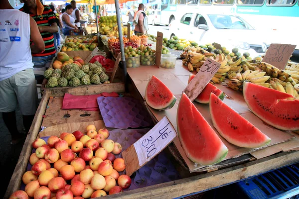 Salvador Bahia Brasilien Januar 2021 Wassermelonenfrüchte Zum Verkauf Auf Der — Stockfoto