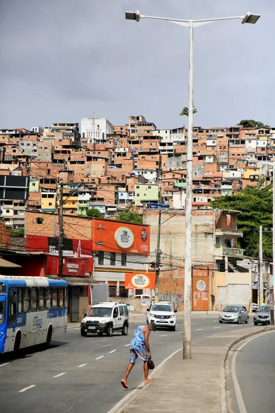 Salvador Bahia Brasil Janeiro 2021 Movimentando Veículos Avenida San Martin — Fotografia de Stock