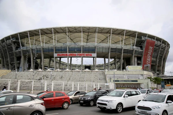 Salvador Bahia Brazil 2021 Január Járművek Mozgása Arena Fonte Nova — Stock Fotó