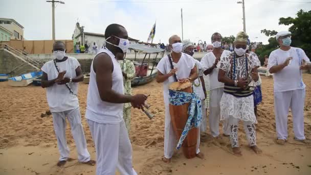 Salvador Bahia Brazil 2021 Február Candomble Vallás Tagjai Salvadori Rio — Stock videók