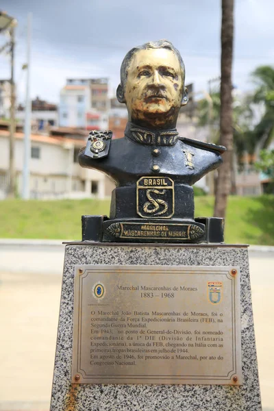 Salvador Bahia Brasil Fevereiro 2021 Escultura Marechal João Batista Mascarenhas — Fotografia de Stock