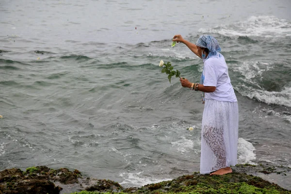 Salvador Bahia Brasile Febbraio 2021 Membri Della Religione Candomble Sono — Foto Stock