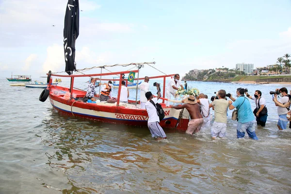 Salvador Bahia Brasil Fevereiro 2021 Membros Religião Candomble São Vistos — Fotografia de Stock