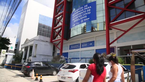 Salvador Bahia Brazil February 2021 Rumah Sakit Lapangan Untuk Pengobatan — Stok Video