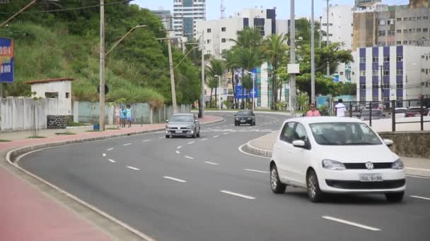 Salvador Bahia Braziliaans Februari 2021 Verkeer Van Voertuigen Salvador — Stockvideo