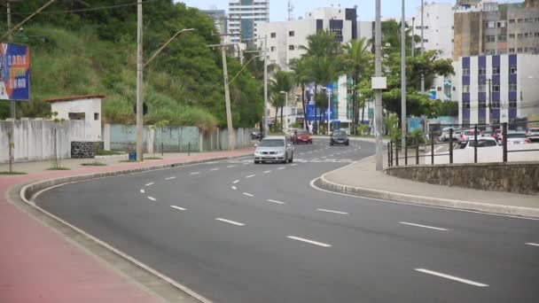 Salvador Bahia Braziliaans Februari 2021 Verkeer Van Voertuigen Salvador — Stockvideo