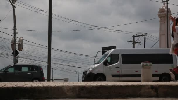 Salvador Bahia Brazil February 2021 People Steps Barroquinha Region City — Stock video