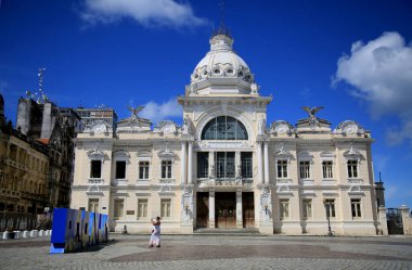 Salvador, Bahia, Brezilya - 10 Şubat 2021: Salvador 'daki Rio Branco Sarayı manzarası.