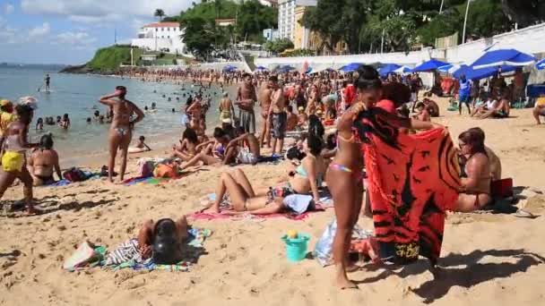 Salvador Bahia Brazil Februari 2021 Mensen Worden Gezien Tijdens Een — Stockvideo