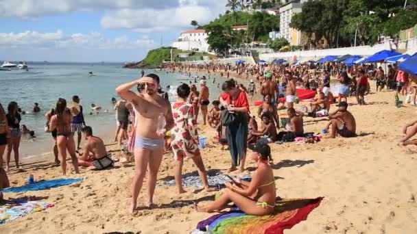 Salvador Bahia Brasil Febrero 2021 Gente Vista Durante Período Pandémico — Vídeos de Stock